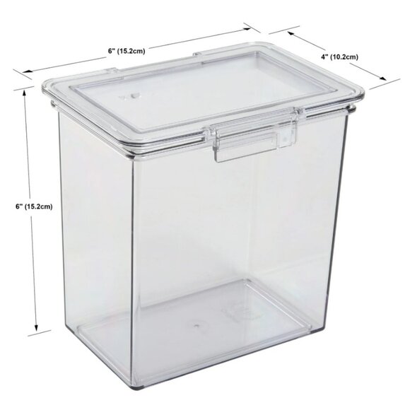 The Home Edit Medium Canister Food Storage Container Clear 4" x 6" x 6" Pantry - Picture 2 of 6